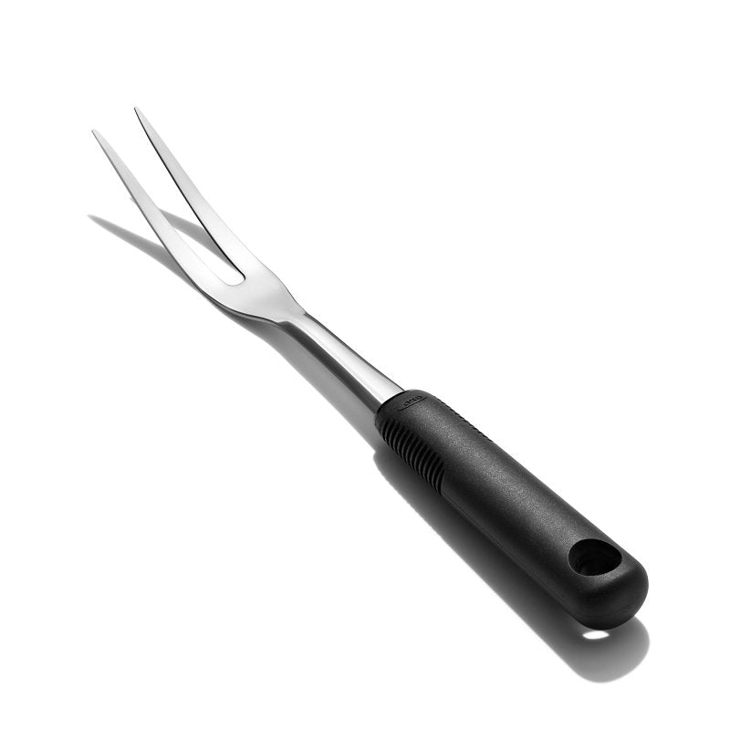 OXO INTERNATIONAL Good Grips 11283500 Carving Fork, 2-Tine, Stainless Steel Blade, Polished, 1 in OAW, 11.7 in OAL HOUSEWARES OXO INTERNATIONAL