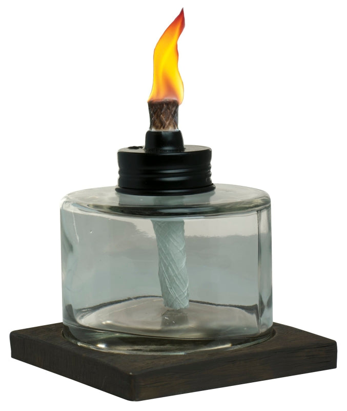 TIKI Tiki 1117025 Votive Tabletop Torch, 4 in H, Glass, Brown/Clear