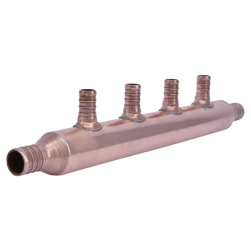 SHARKBITE SharkBite 22786A Manifold, 3/4 in Inlet, 3/4 in Outlet, Copper, 160 psi Pressure PLUMBING, HEATING & VENTILATION SHARKBITE