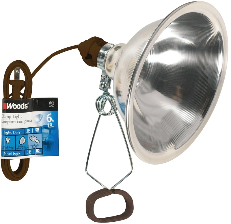 WOODS Southwire 151SW Clamp Light with Cord and Reflector, Vinyl Coated ELECTRICAL WOODS