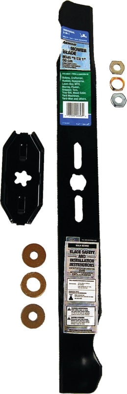 ARNOLD Arnold 490-100-0081 Lawn Mower Blade, 21 in L, 2-1/2 in W, Steel