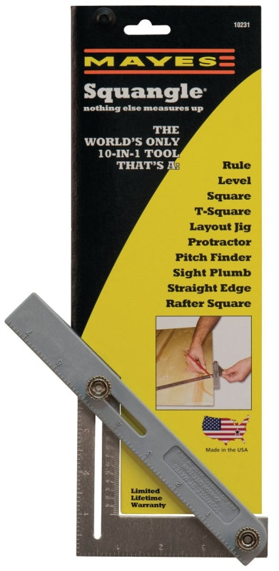 MAYES Mayes 10231 Squangle, 0.001 in Graduation, Aluminum, 13-1/2 in L, 6.9 in W
