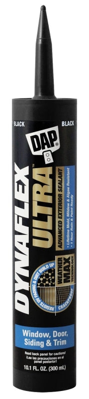 DAP DAP DYNAFLEX ULTRA 7079818220 Advanced Exterior Sealant, Black, 40 to 100 deg F, 10.1 oz Cartridge PAINT DAP