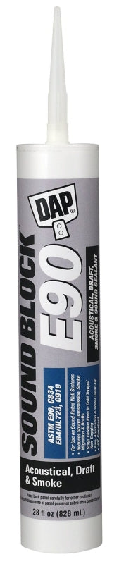 DAP DAP SOUND BLOCK 7079818165 Professional-Grade Acoustical/Draft/Smoke/Sound Sealant, White, 40 to 120 deg F, 28 fl-oz