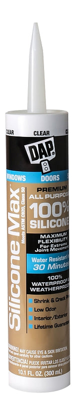 DAP DAP 08791 All-Purpose Sealant, Clear, 24 hr Curing, -35 to 120 deg F, 10.1 fl-oz Cartridge, Tube PAINT DAP