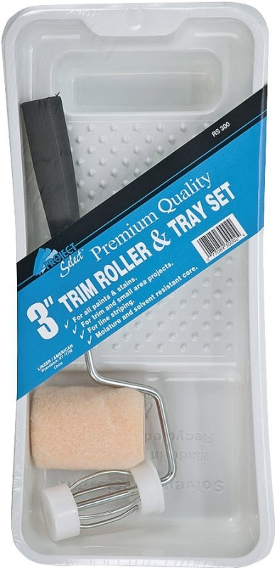 LINZER Linzer RS300 Roller and Tray Set, Mini Size, Plastic, Includes: (1) 4 in Roller Frame, (1) 3/8 in Roller Cover PAINT LINZER