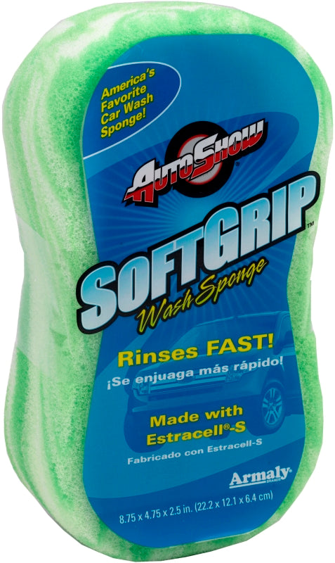 AUTOSHOW Autoshow 11802 Soft-Grip Sponge, 8-3/4 in L, 4-3/4 in W, 2-7/8 in Thick, Polyester, Assorted AUTOMOTIVE AUTOSHOW