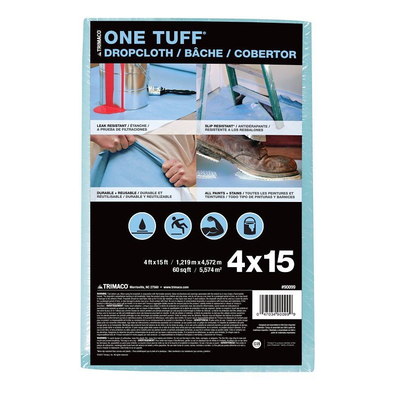TRIMACO Trimaco 90099 Drop Cloth, 15 ft L, 4 ft W, Sontara Fabric, Blue PAINT TRIMACO