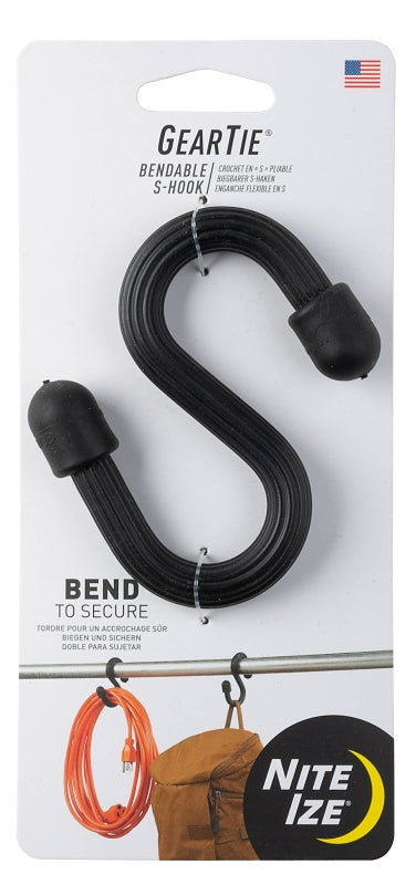 NITE IZE Gear Tie GTS-01-R6 Bendable S-Hook, 10 mm Dia Wire