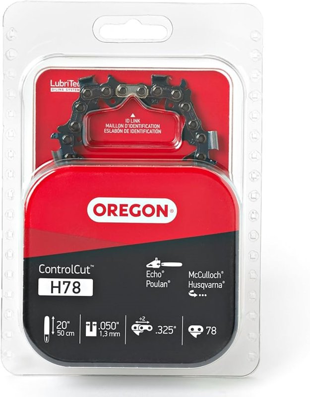 OREGON Oregon H78 Chainsaw Chain, 20 in L Bar, 0.05 Gauge, 0.325 in TPI/Pitch, 78-Link