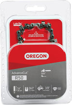 OREGON Oregon AdvanceCut R50 Chainsaw Chain, 14 in L Bar, 0.043 Gauge, 3/8 in TPI/Pitch, 50-Link