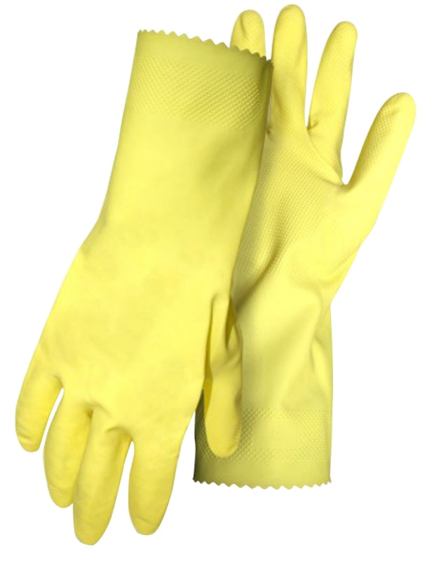 BOSS MFG Boss B13122-L Work Gloves with Extended Cuff, L, 12 in L, Gauntlet, Pinked Cuff, Latex, Yellow CLEANING & JANITORIAL SUPPLIES BOSS MFG