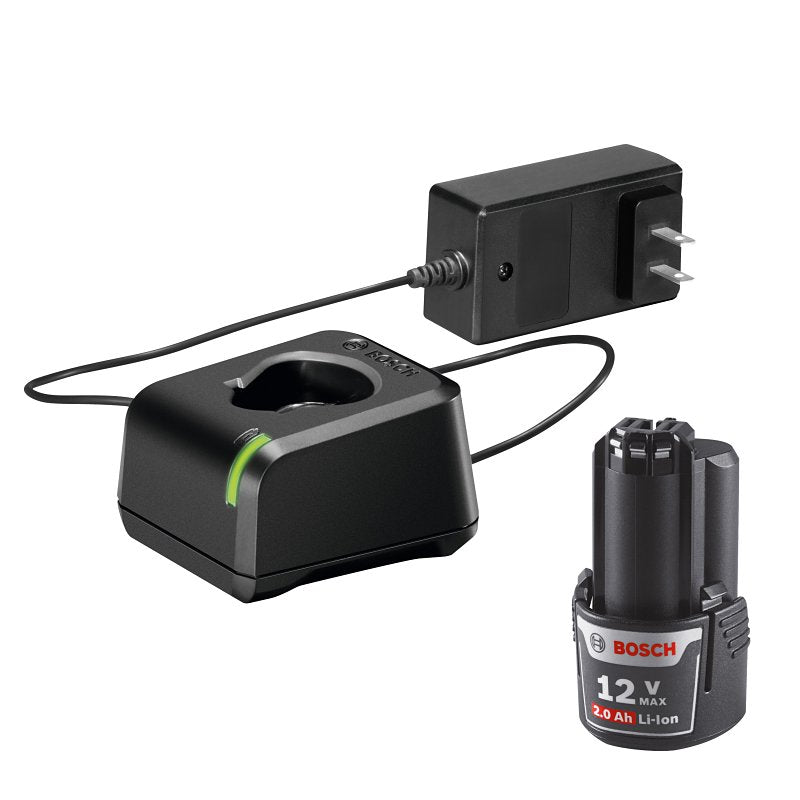 BOSCH Bosch GXS12V-01N12 Battery and Charger Starter Kit, 12 V Battery, 2 Ah, 1 hr Charging TOOLS BOSCH