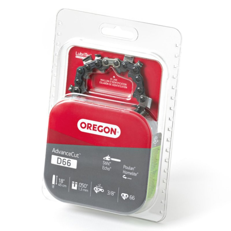 OREGON Oregon D66 Chainsaw Chain, 18 in L Bar, 0.05 Gauge, 3/8 in TPI/Pitch, 66-Link