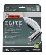 FROST KING Frost King ES184W Weatherstrip, 3/4 in W, 1/2 in Thick, 7 ft L, PVC, White