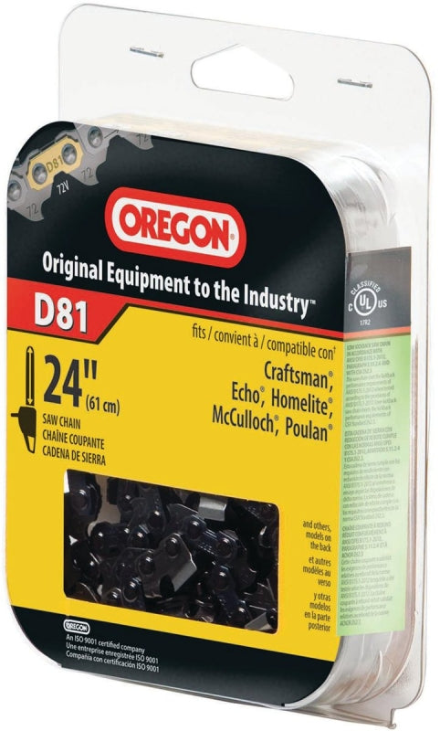 OREGON Oregon D81 Chainsaw Chain, 24 in L Bar, 0.05 Gauge, 3/8 in TPI/Pitch, 81-Link OUTDOOR LIVING & POWER EQUIPMENT OREGON   