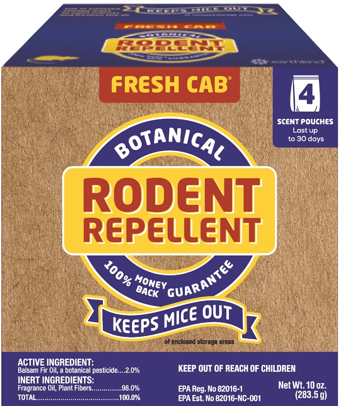 FRESH CAB Fresh Cab FC4P36D12 Animal Repellent, 125 sq-ft Coverage, Repels: Rodent, Tan LAWN & GARDEN FRESH CAB