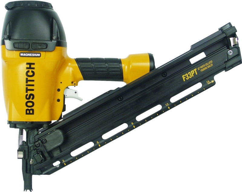 BOSTITCH Bostitch F33PT Framing Nailer, 80 Magazine, 30 deg Collation, Paper Collation, 2 to 3-1/2 in Fastener, 0.075 cfm Air