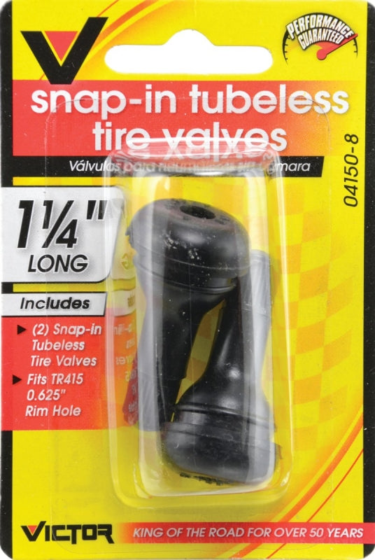 HOPKINS Genuine Victor 22-5-04150-8 Tire Valve, Snap-In, 1-1/4 in L, Rubber AUTOMOTIVE HOPKINS