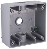 HUBBELL Hubbell 5333-0 Weatherproof Box, 18.3 cu-in, 3-Outlet, 2-Gang, Aluminum, Gray, Powder-Coated ELECTRICAL HUBBELL