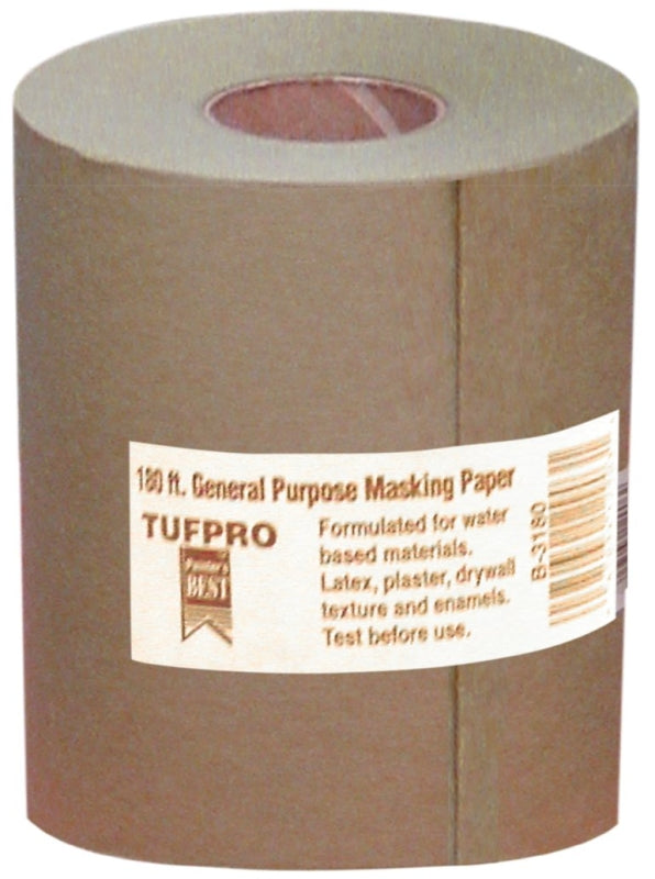 TRIMACO Trimaco 12903 Masking Paper, 180 ft L, 3 in W, Brown PAINT TRIMACO