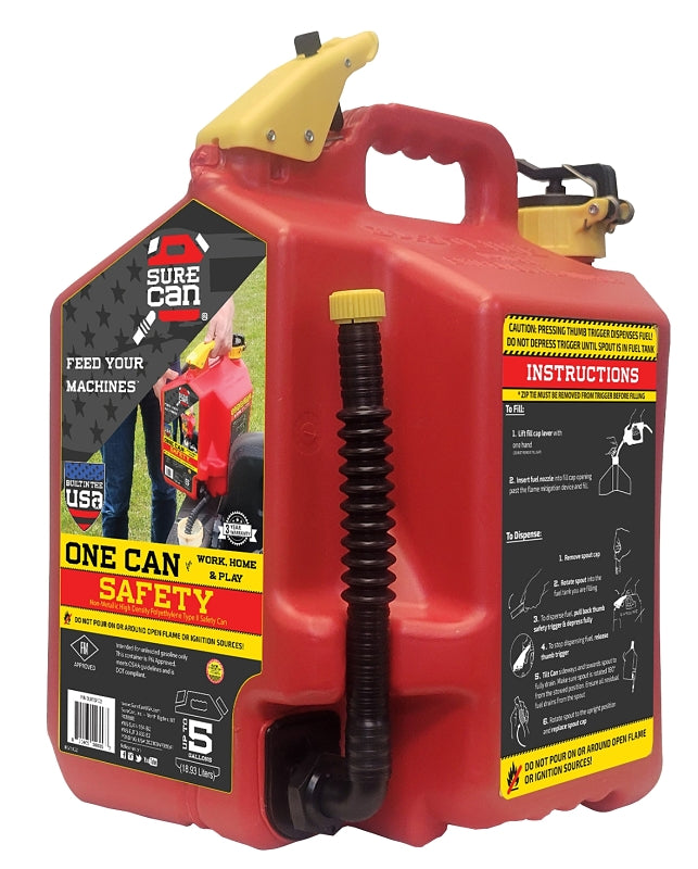 SURECAN INC. SUREcan SUR5SFG2 Safety Can, 5 gal, HDPE, Red AUTOMOTIVE SURECAN INC.