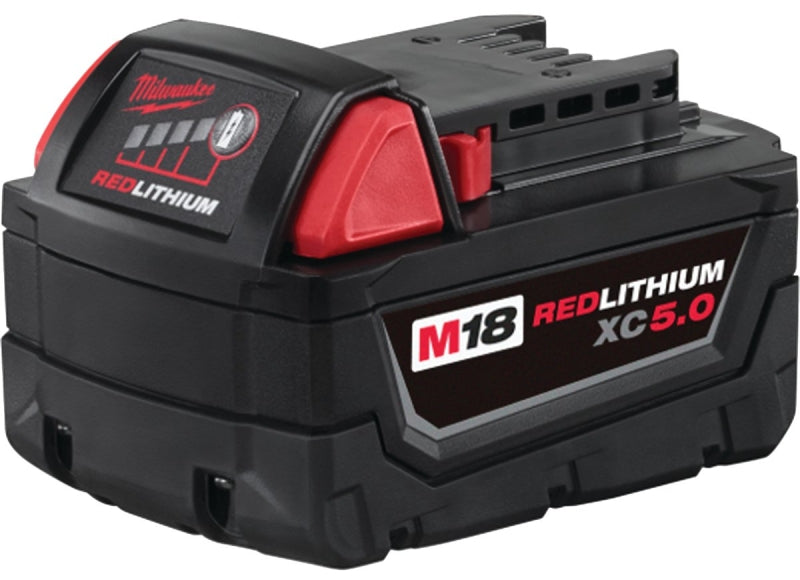 MILWAUKEE Milwaukee M18 REDLITHIUM 48-11-1850 Rechargeable Battery Pack, 18 V Battery, 5 Ah, 105 min Charging