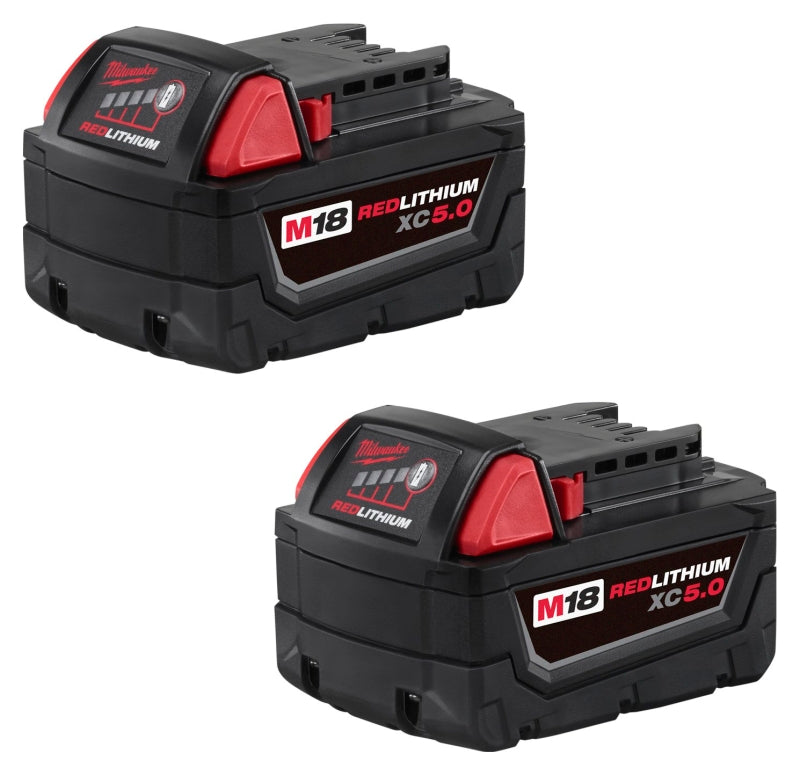 MILWAUKEE Milwaukee M18 REDLITHIUM 48-11-1852 Rechargeable Battery Pack, 18 V Battery, 5 Ah