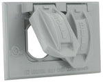 HUBBELL Hubbell 5180-5 Cover, Flip, Snap, 2-13/16 in L, 4-9/16 in W, 1-Gang, Metal, Gray, 6/CD, Powder-Coated ELECTRICAL HUBBELL