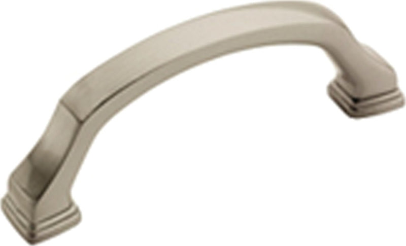 AMEROCK Amerock BP55343G10 Cabinet Pull, 3-11/16 in L Handle, 1-3/8 in H Handle, 1-3/8 in Projection, Zinc, Satin Nickel