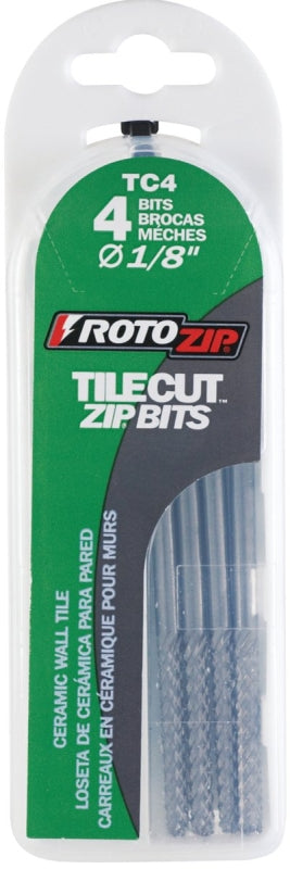ROTO ZIP Rotozip TC4 Tilecut Bit, 1/8 in Dia, 2 in L, 1/8 in Dia Shank, Steel TOOLS ROTO ZIP