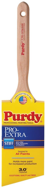 PURDY Purdy 144152730 Trim Brush, Natural Hardwood Handle, 3 in W, Nylon/Polyester Bristle PAINT PURDY