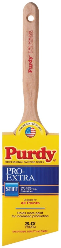 PURDY Purdy 144152730 Trim Brush, Natural Hardwood Handle, 3 in W, Nylon/Polyester Bristle PAINT PURDY