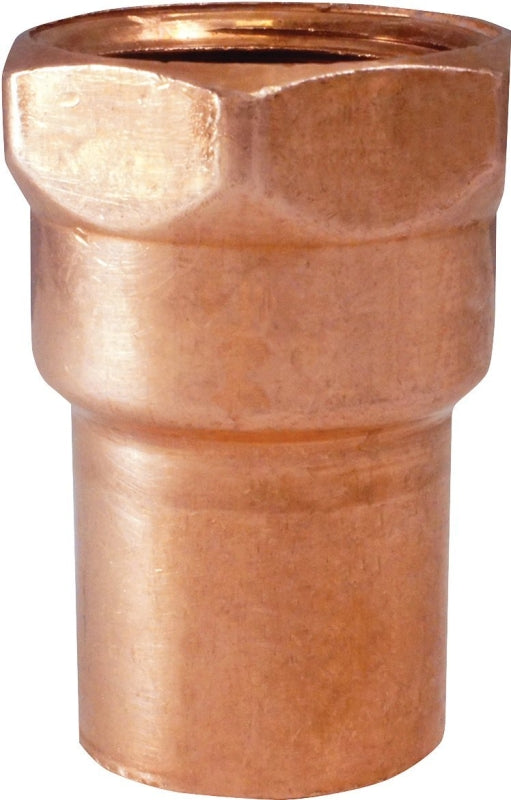 NIBCO INC. Elkhart Products 103R Series 10130138 Reducing Pipe Adapter, 1/2 x 1/4 in, Sweat x FIP, Copper