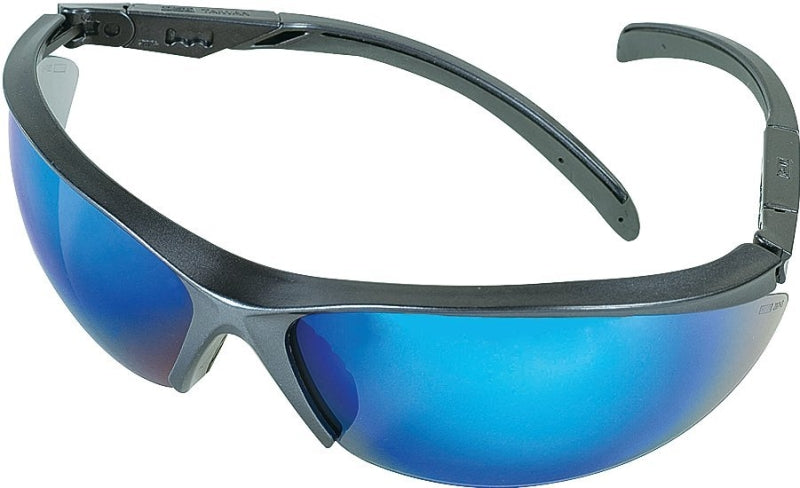 BOSS MFG MSA 10083086 Essential Adjust Safety Glasses, Anti-Fog Lens, Metal Frame, Blue Gray Frame