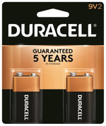 DURACELL Duracell MN1604B2Z Battery, 9 V Battery, Alkaline, Manganese Dioxide, Rechargeable: No, 2/PK ELECTRICAL DURACELL