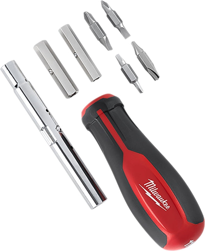 MILWAUKEE Milwaukee 48-22-2760 Screwdriver, 3/16, 1/4, 5/16, 3/8 in Drive, 10 in OAL, Rubber Handle, Tri-Lobular Handle