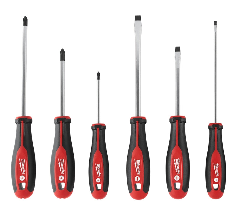 MILWAUKEE Milwaukee 48-22-2706 Screwdriver Kit, 6-Piece, Specifications: Phillips and Slotted Tip, 5/16 in Tip Size