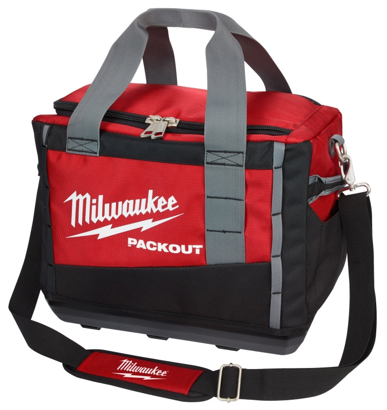 MILWAUKEE Milwaukee PACKOUT 48-22-8321 Tool Bag, 9.6 in W, 15 in D, 12.2 in H, 2-Pocket, Polyester, Black/Red TOOLS MILWAUKEE