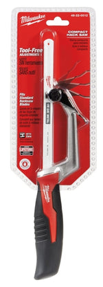 MILWAUKEE Milwaukee 48-22-0012 Compact Hacksaw, 10 in L Blade, 14 TPI, Comfort Grip Handle, Rubber Handle
