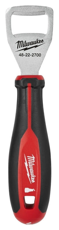 MILWAUKEE Milwaukee 48-22-2700 Bottle Opener, Steel, Black/Red, Plastic Handle, 9.8 in OAL