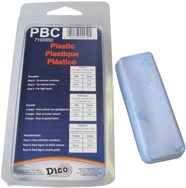 DICO PRODUCTS Dico 7100950 Buffing Compound, 1/2 in Thick, Plastic, Blue AUTOMOTIVE DICO PRODUCTS   