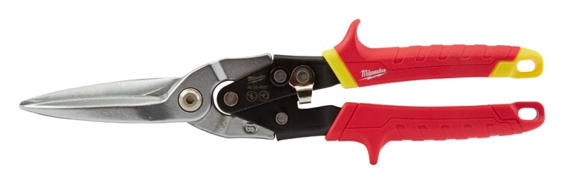 MILWAUKEE Milwaukee 48-22-4567 Aviation Snip, 11-5/8 in OAL, 3 in L Cut, Straight Cut, Forged Steel Blade, Comfort Grip Handle