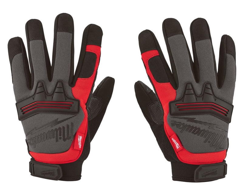 MILWAUKEE Milwaukee 48-73-8532 Work Gloves, Unisex, L, 7.53 to 7.73 in L, Hook and Loop Cuff, Leather, Black/Red CLOTHING, FOOTWEAR & SAFETY GEAR MILWAUKEE