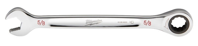 MILWAUKEE Milwaukee 45-96-9220 Ratcheting Combination Wrench, SAE, 5/8 in Head, 8.58 in L, 12-Point, Steel, Chrome TOOLS MILWAUKEE   
