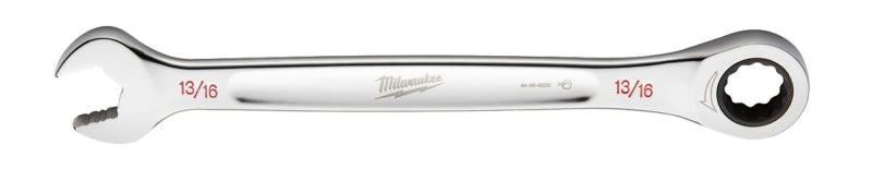 MILWAUKEE Milwaukee 45-96-9226 Ratcheting Combination Wrench, SAE, 13/16 in Head, 11.1 in L, 12-Point, Steel, Chrome TOOLS MILWAUKEE