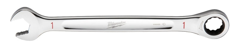 MILWAUKEE Milwaukee 45-96-9232 Ratcheting Combination Wrench, SAE, 1 in Head, 13.43 in L, 12-Point, Steel, Chrome