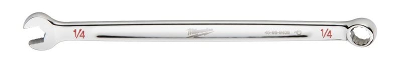 MILWAUKEE Milwaukee 45-96-9408 Combination Wrench, SAE, 1/4 in Head, 5.04 in L, 12-Point, Steel, Chrome, Ergonomic, I-Beam Handle
