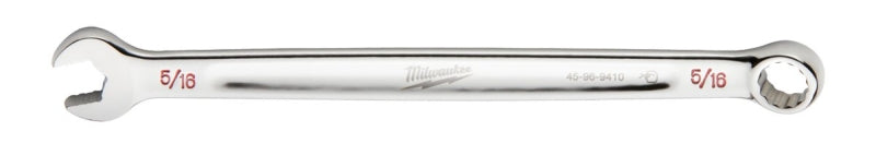 MILWAUKEE Milwaukee 45-96-9410 Combination Wrench, SAE, 5/16 in Head, 5.51 in L, 12-Point, Steel, Chrome