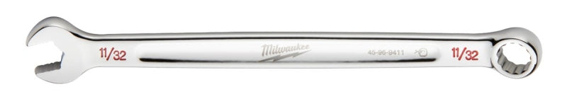 MILWAUKEE Milwaukee 45-96-9411 Combination Wrench, SAE, 11/32 in Head, 5.91 in L, 12-Point, Steel, Chrome